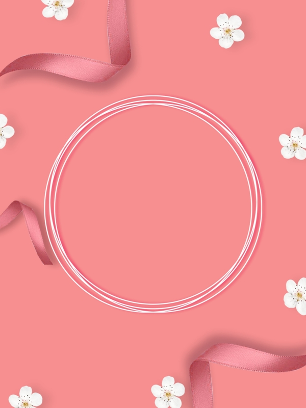 粉色花朵简约创意背景设计