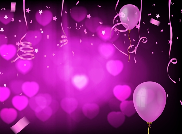 紫色气球浪漫背景
