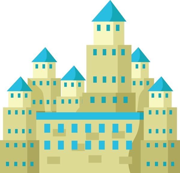 房屋建筑城堡插画