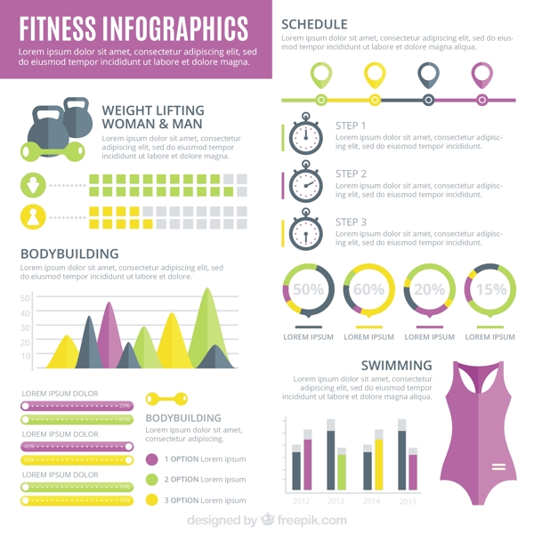 紫色的运动infography