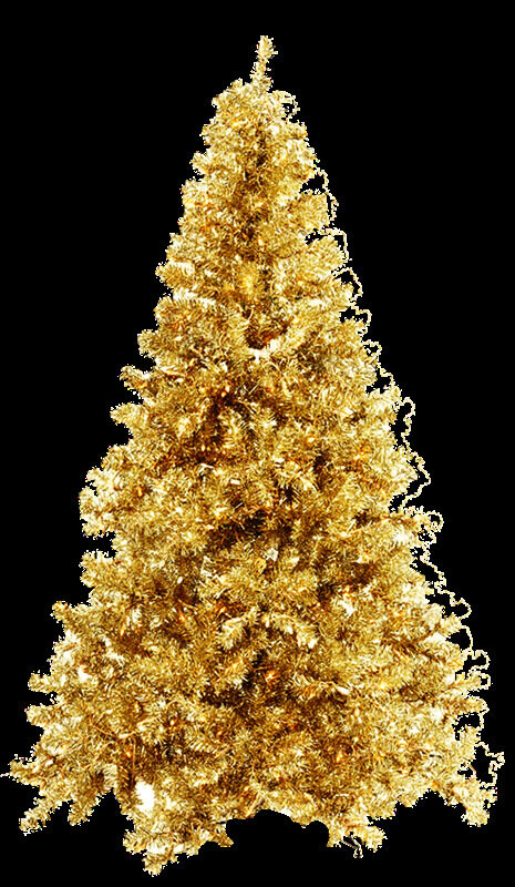 金色圣诞树PNG元素
