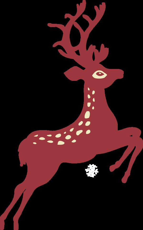 红色圣诞麋鹿PNG元素