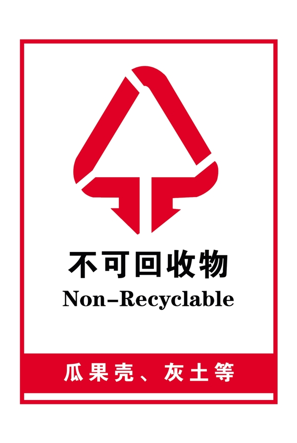 垃圾可回收物不可回收物标识牌