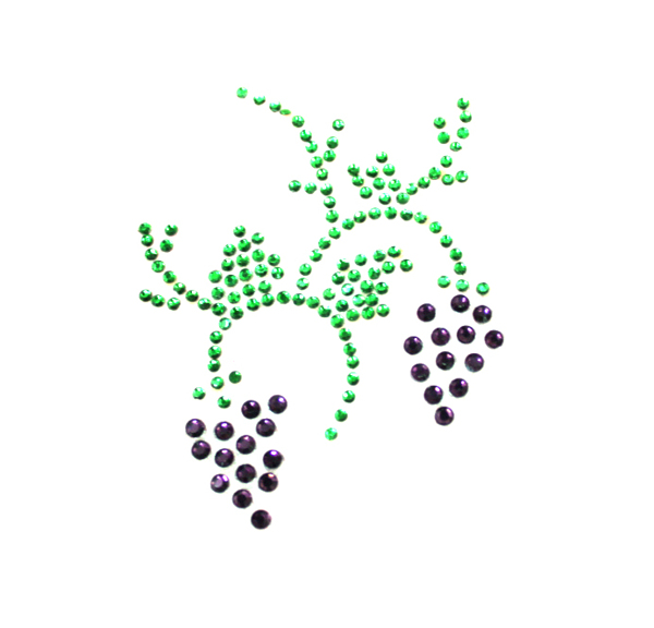 烫钻植物图案树叶葡萄免费素材