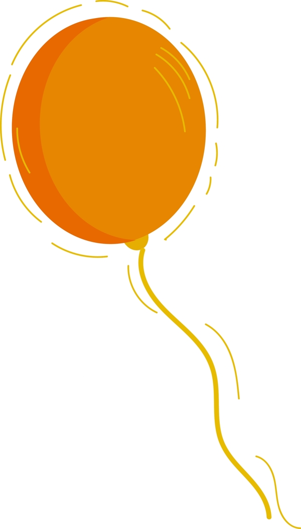 节日橙色元气气球