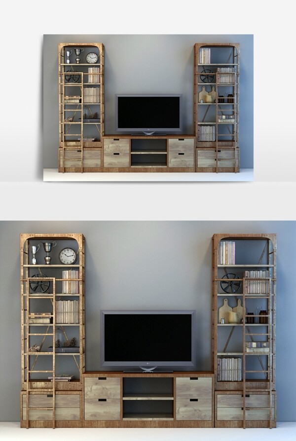 现代北欧风格电视柜设计模型
