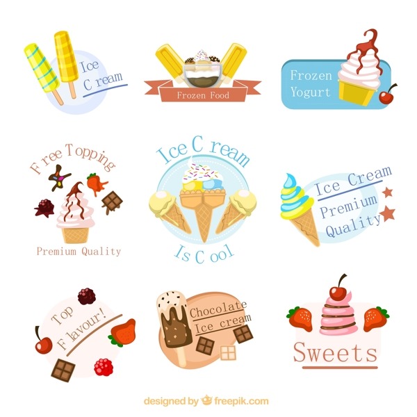 夏季冰淇淋标签