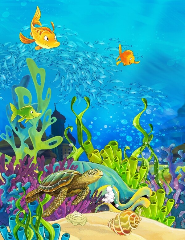 卡通海底生物图片