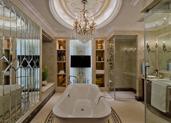 欧式豪华浴室浴缸设计图