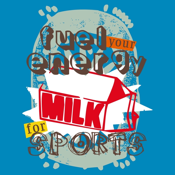 印花矢量图T恤图案图文结合生活元素牛奶盒免费素材