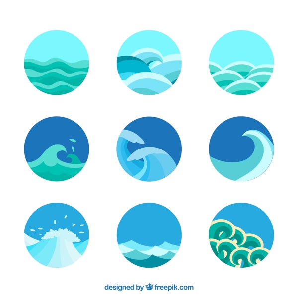 圆形海浪图标图片