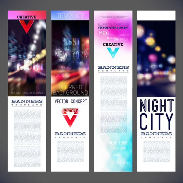 城市夜景宣传单模板图片