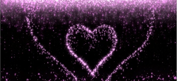 紫色心形瀑布