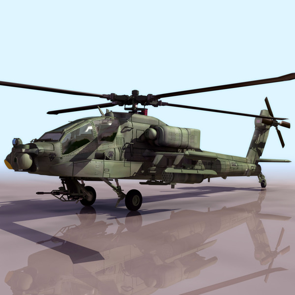 阿帕奇直升机模型带贴图