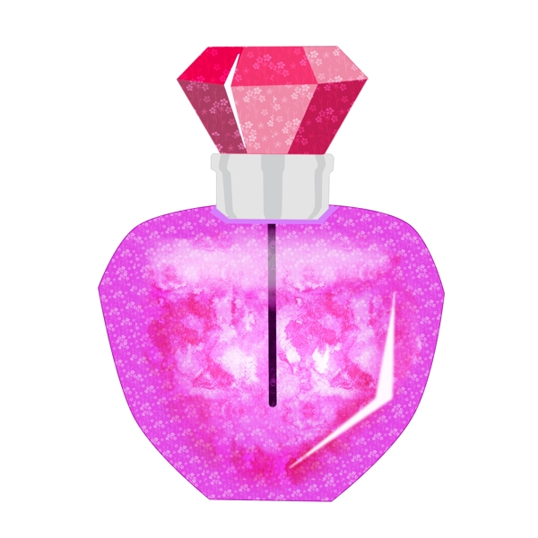 情人节紫色的香水插画