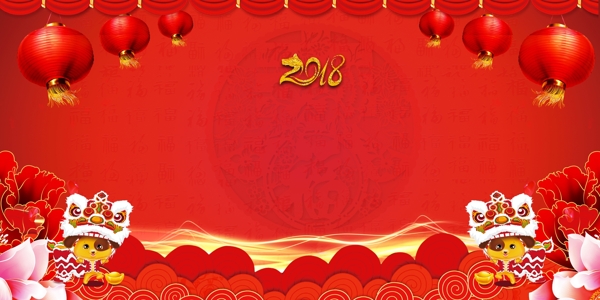中国红新年背景图