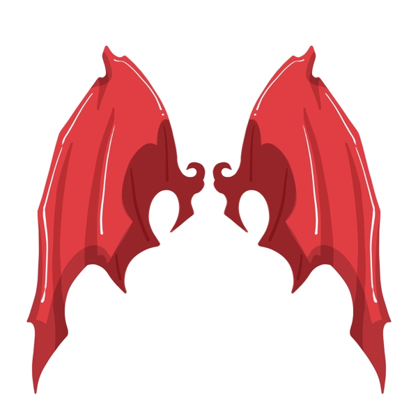 红色的恶魔之翼插画