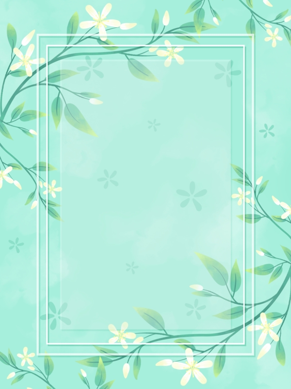 水彩花朵边框背景图片