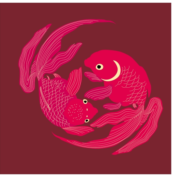 粉色金鱼装饰图