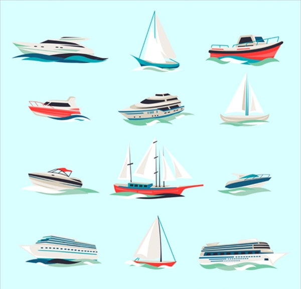 一组海上船舶插图