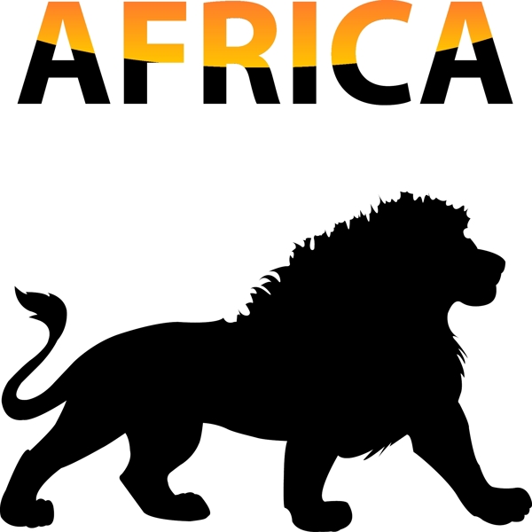 非洲狮子矢量海报