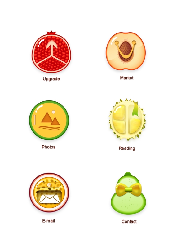 手机app水果主题图标icon设计
