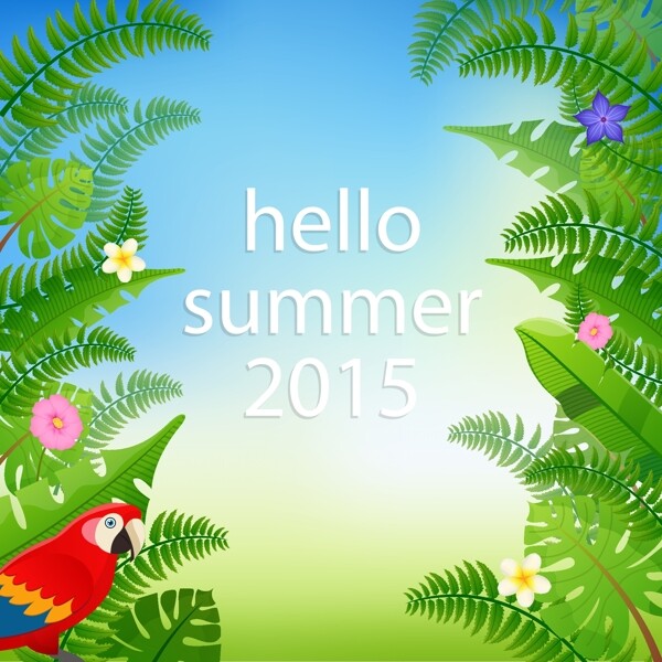 2015绿色夏季海报矢量图图片