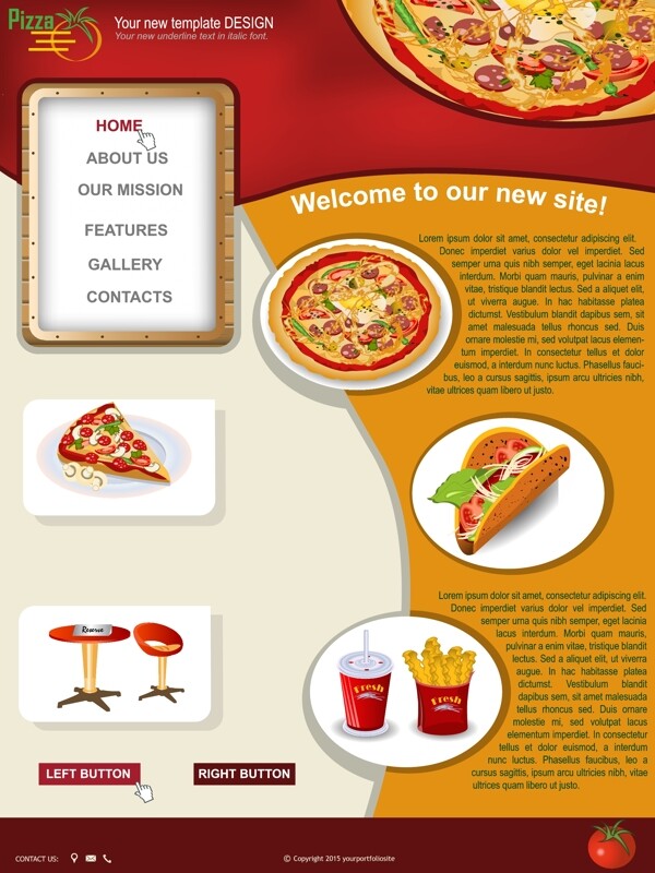 披萨美食网页模板