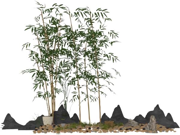 中式植物家居盆栽元素