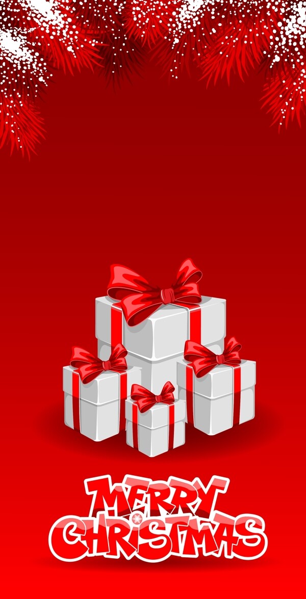 矢量红色礼物盒圣诞节背景
