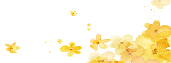 黄色水墨花朵