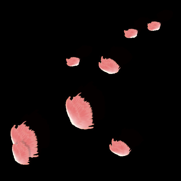 粉红色花朵漂浮PNG素材