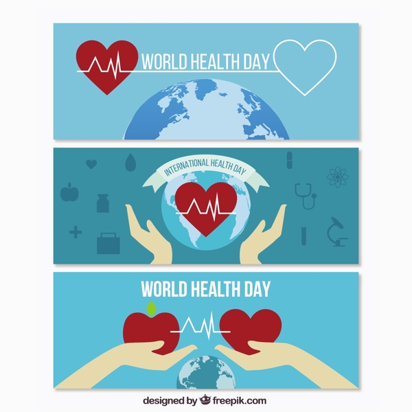 地球与心世界健康日旗