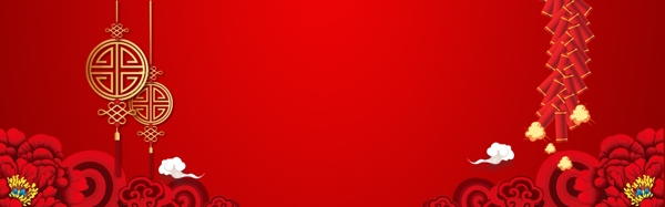 红色元旦春节中国年banner背景