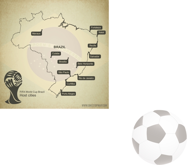 巴西边框世界杯地图