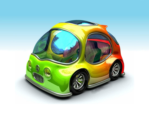 立体的可爱玩具汽车