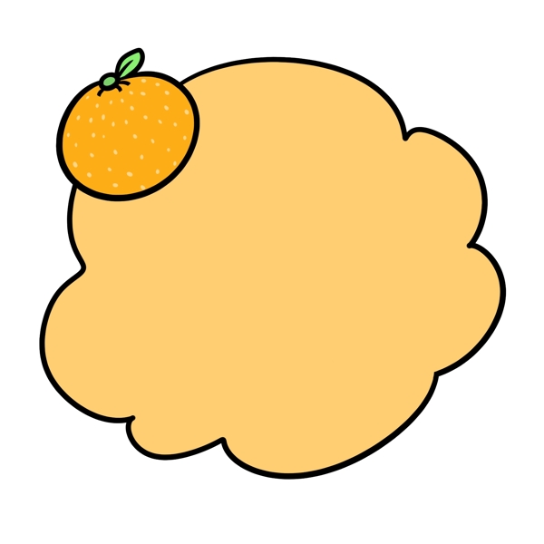 卡通橙子创意对话框文本框