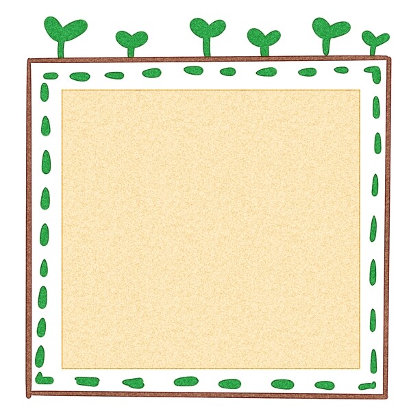 棕色植物边框插图