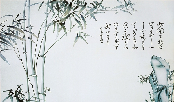 水墨画竹子背景墙图片