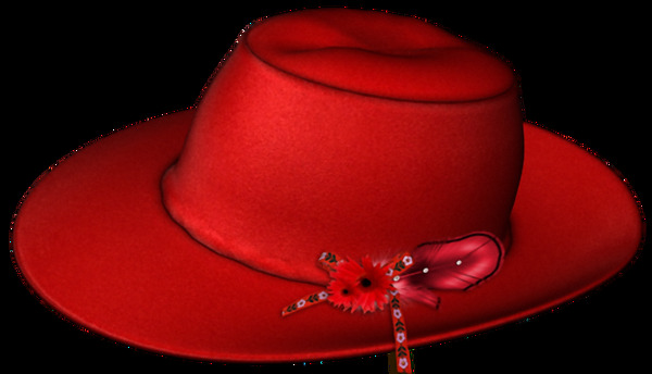 红色女士帽子免抠png透明素材