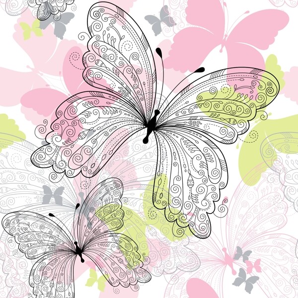 精美彩色蝴蝶图案