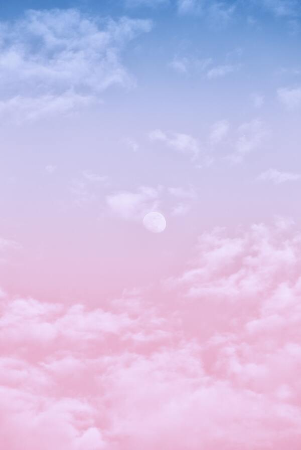 蓝粉色天空图片