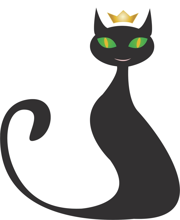 矢量黑色动物小猫元素