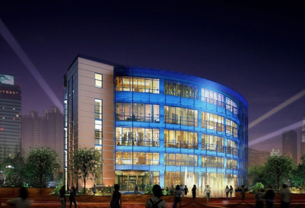 现代大学教学楼建筑3d效果图