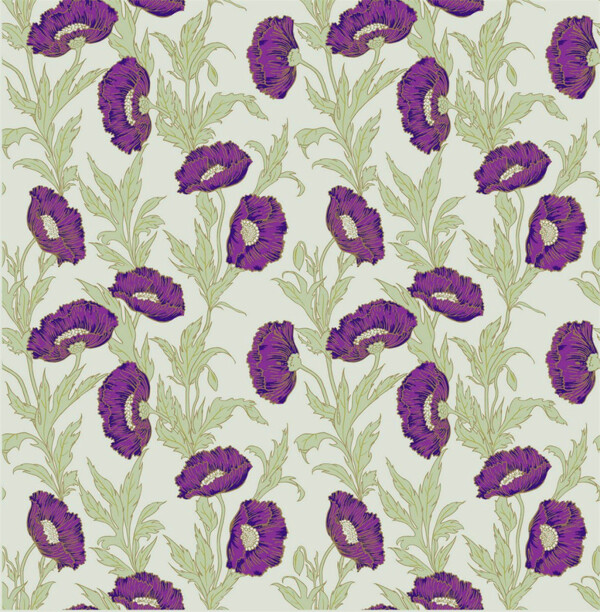 清新风格紫色花朵植物壁纸图案