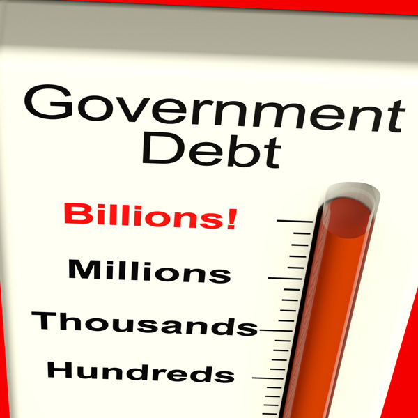债务计显示的国家由于数十亿