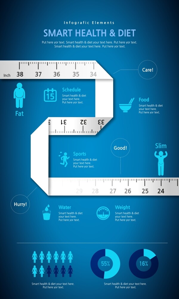 矢量健康饮食图表设计