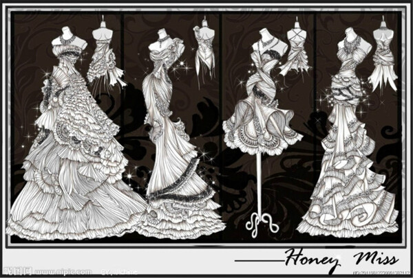 4款婚纱礼服设计图