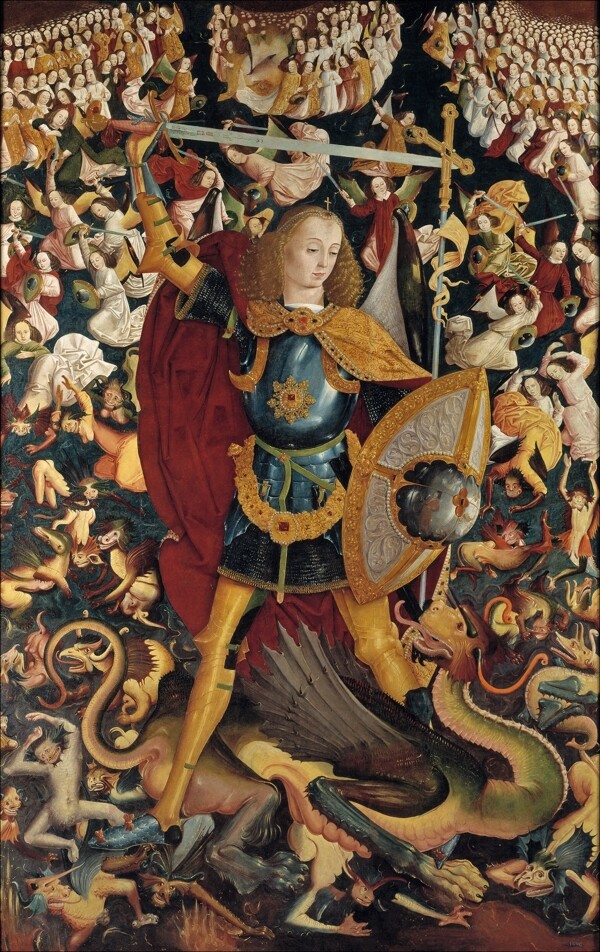 AnonymousTheArchangelSaintMichaelCa.1495荷兰画家Anonymous西方高清宗教人物神话人物古典人物样式主义油画装饰画