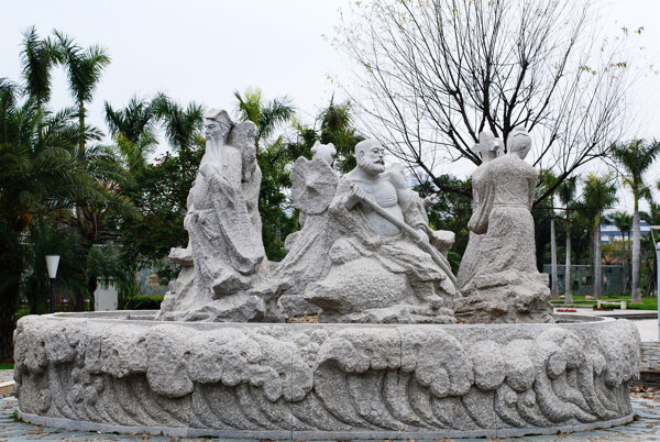 雕塑八仙过海石雕
